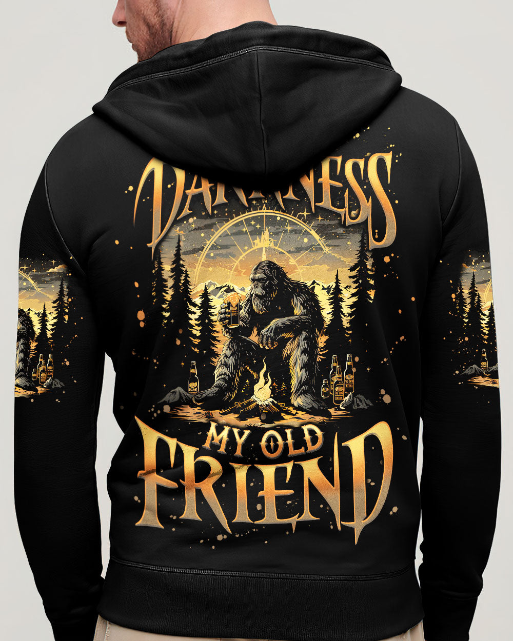 BLISSCORNERS HELLO DARKNESS MY OLD FRIEND BIGFOOT ALL OVER PRINT -  TLNO1510251