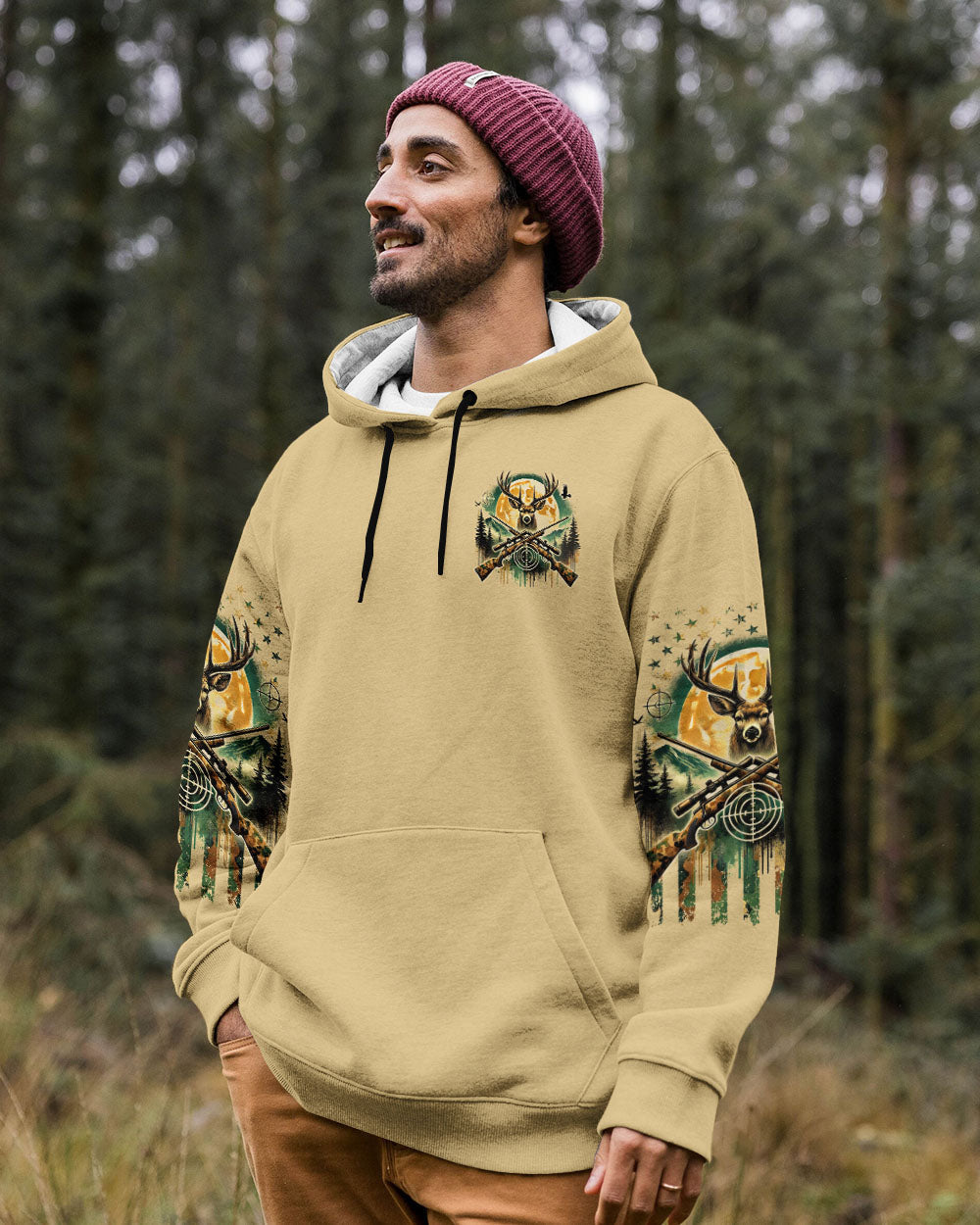 BLISSCORNERS NO BRAGGING UNTIL YOU'RE  DRAGGING DEER HUNTING ALL OVER PRINT