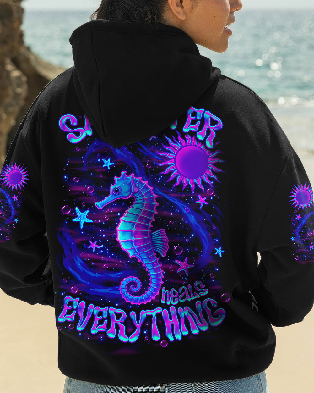 BLISSCORNERS SALTWATER HEALS EVERYTHING SEA HORSE ALL OVER PRINT