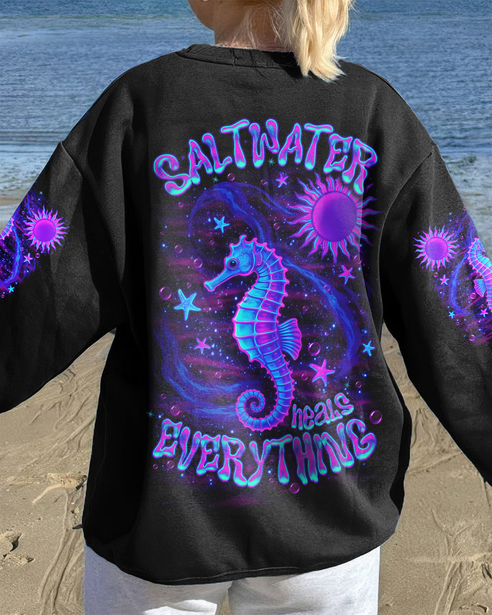 BLISSCORNERS SALTWATER HEALS EVERYTHING SEA HORSE ALL OVER PRINT