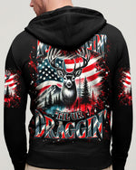 BLISSCORNERS NO BRAGGING UNTIL YOU'RE DRAGGING DEER HUNTING ALL OVER PRINT