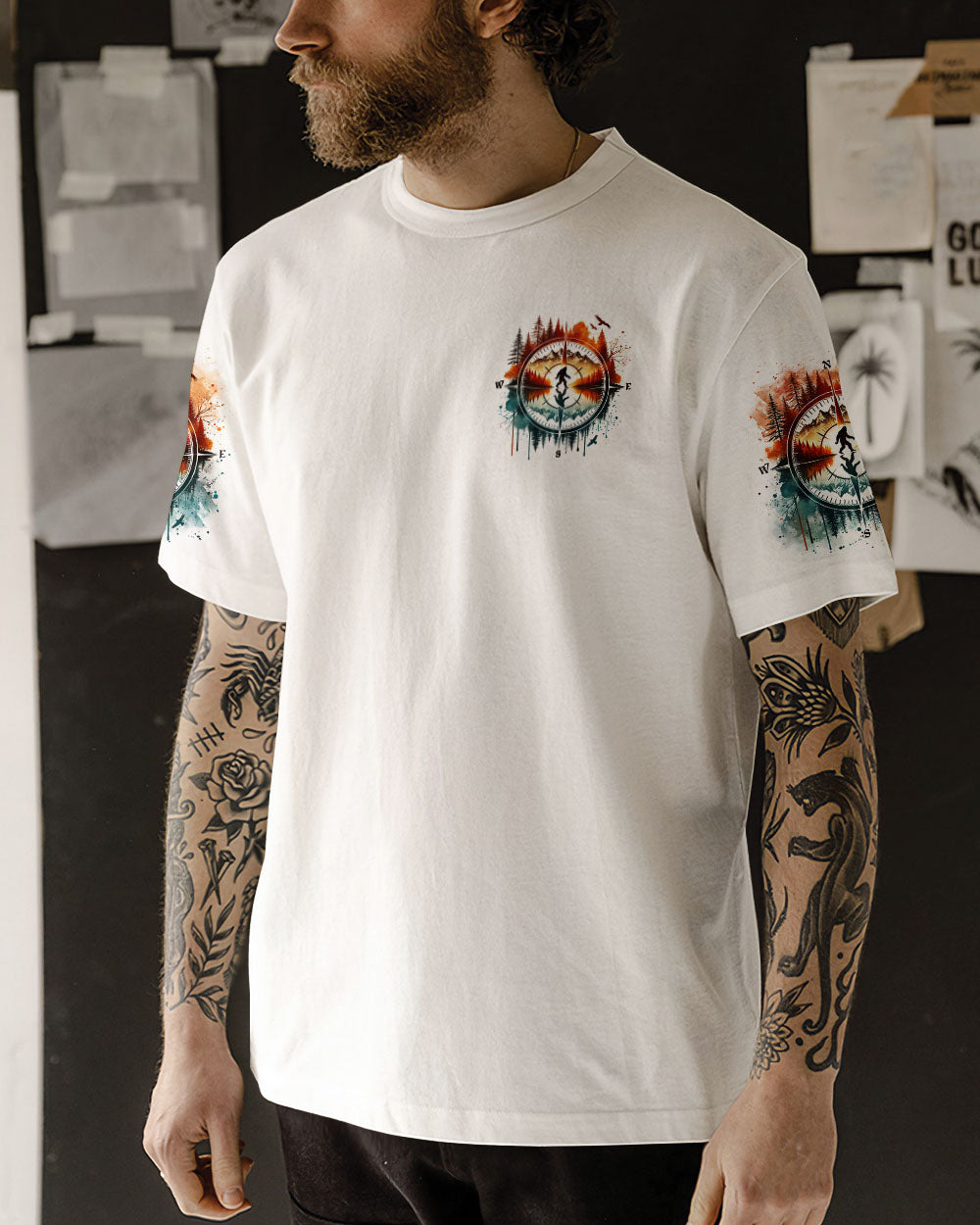 BLISSCORNERS AND INTO THE FOREST I GO BIGFOOT ALL OVER PRINT