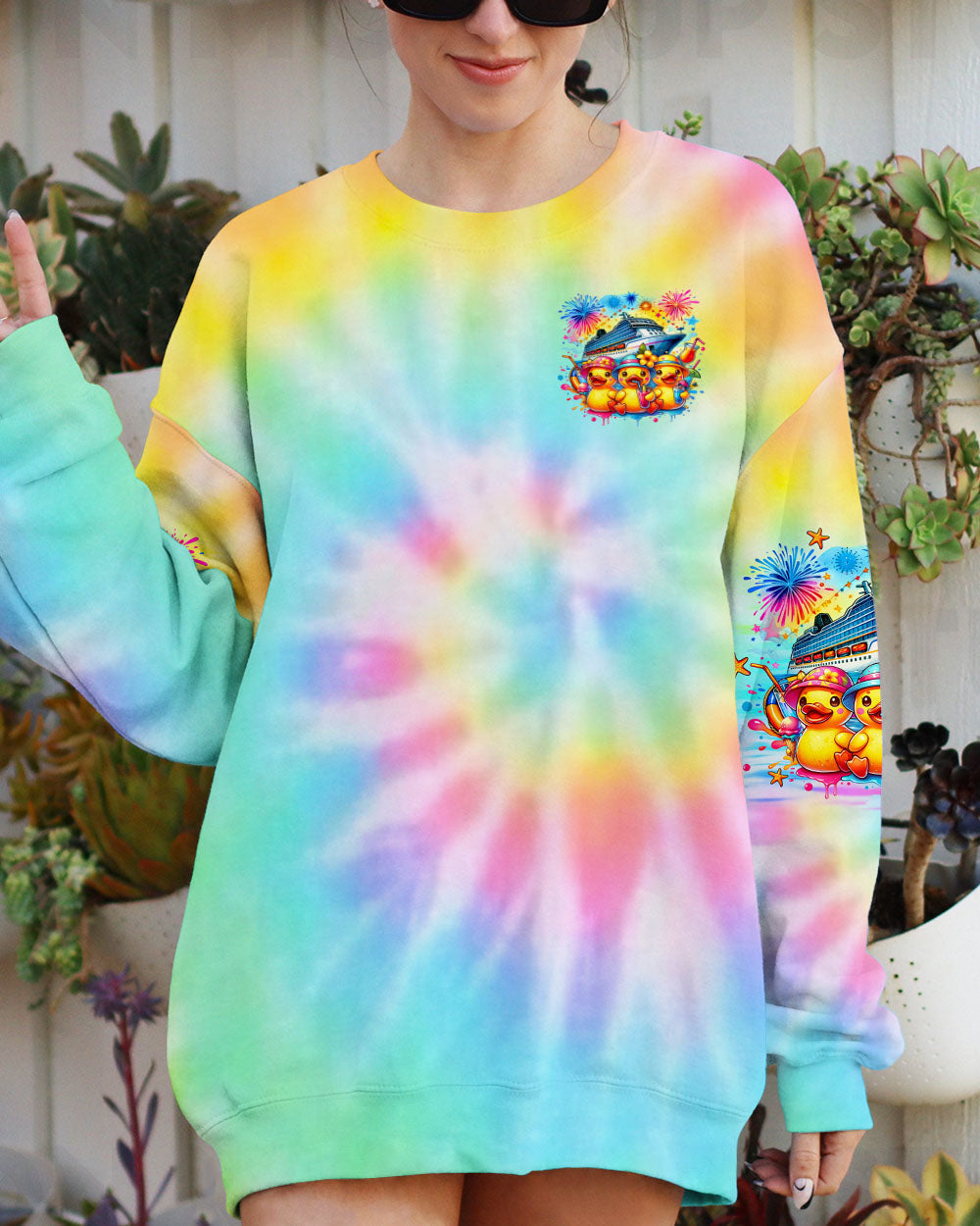 BLISSCORNERS OH SHIP IT'S A BESTIES TRIP CRUISE DUCK ALL OVER PRINT