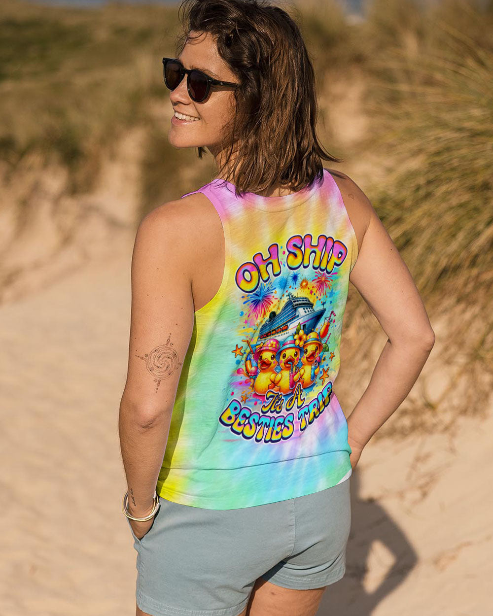 BLISSCORNERS OH SHIP IT'S A BESTIES TRIP CRUISE DUCK ALL OVER PRINT