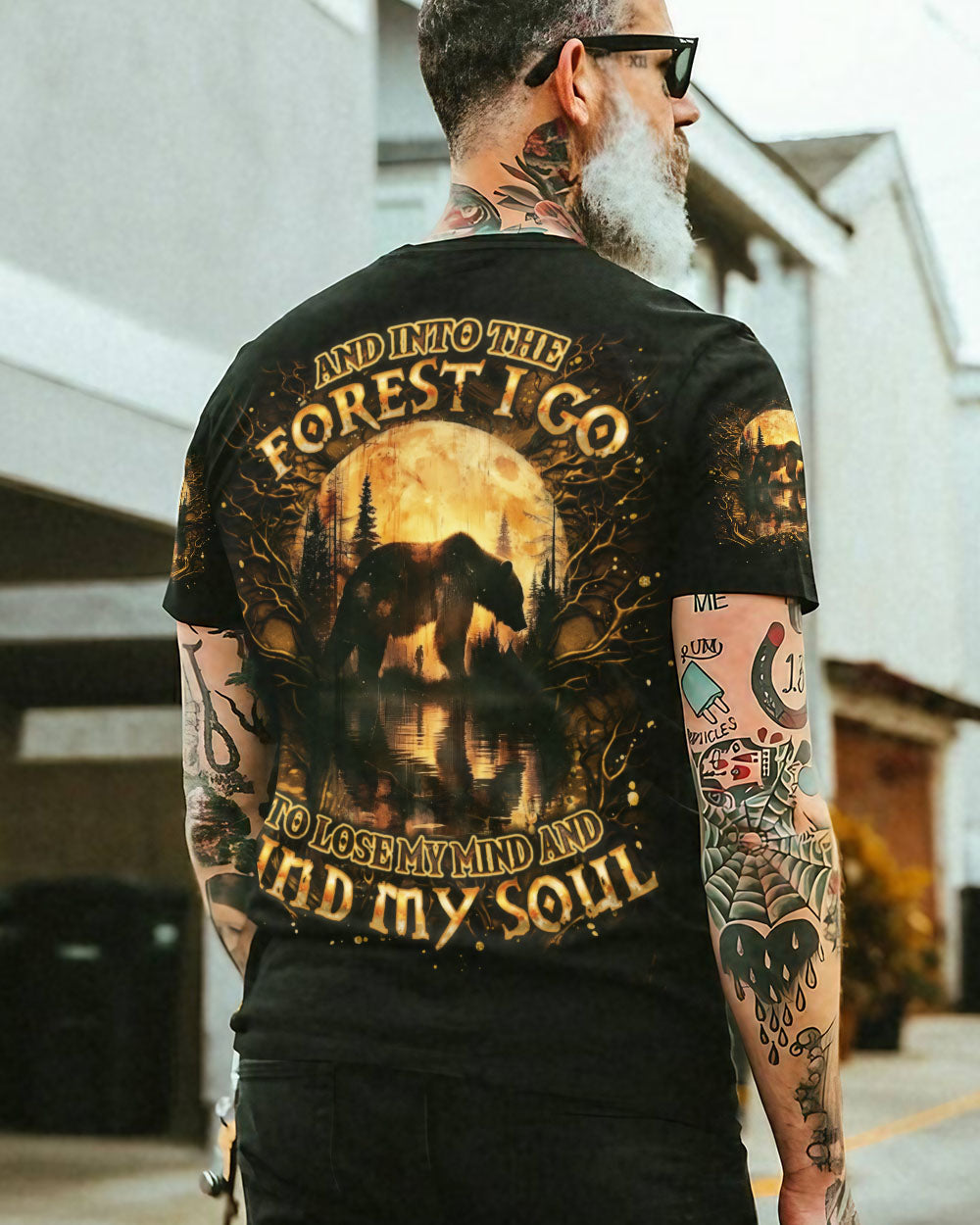 BLISSCORNERS AND INTO THE FOREST I GO BEAR  ALL OVER PRINT