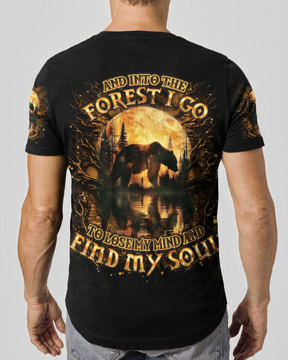 BLISSCORNERS AND INTO THE FOREST I GO BEAR  ALL OVER PRINT