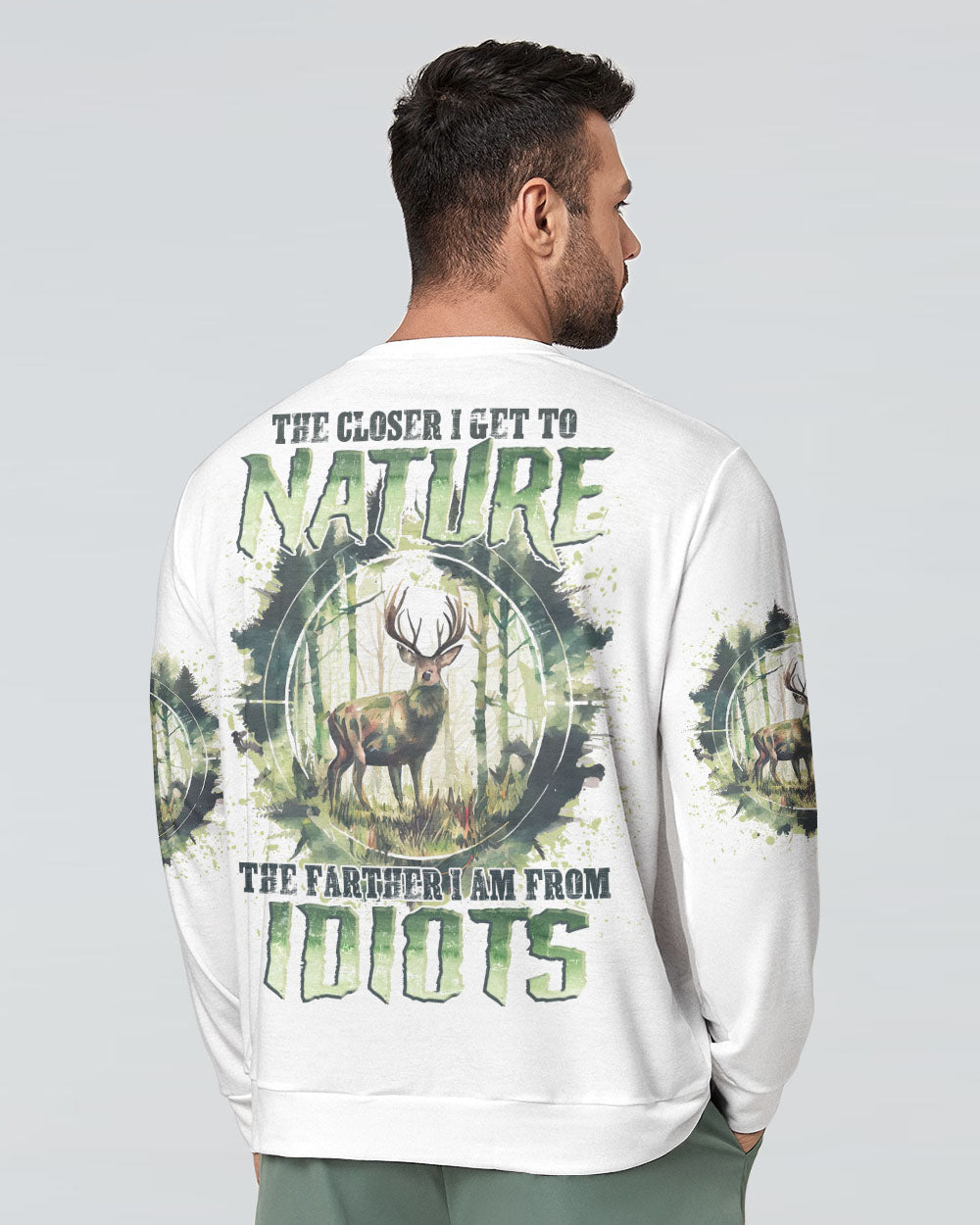 BLISSCORNERS THE CLOSER I GET TO NATURE DEER HUNTING ALL OVER PRINT