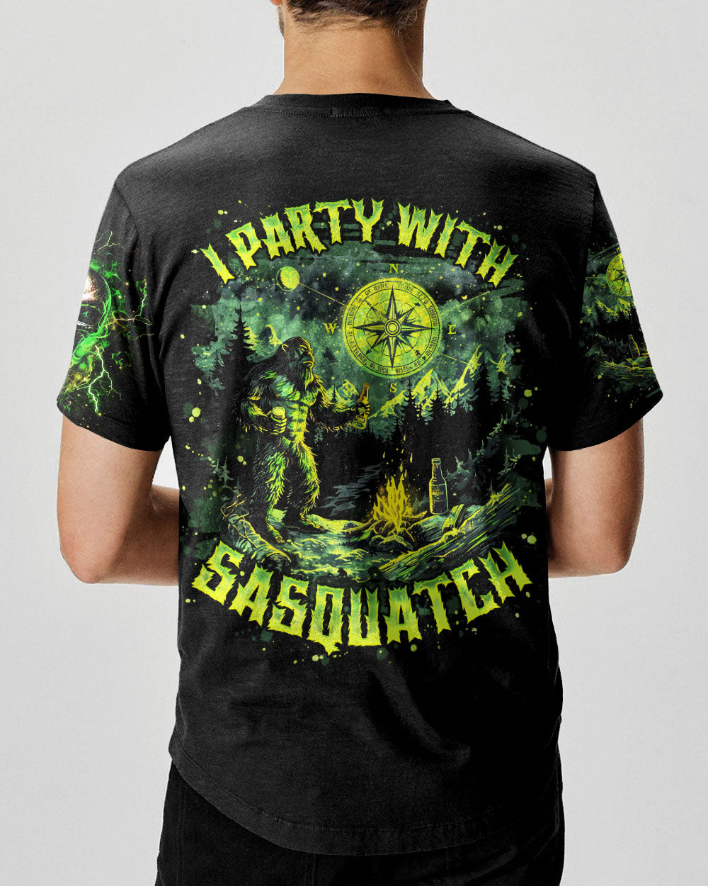 BLISSCORNERS I PARTY WITH SASQUATCH BIGFOOT ALL OVER PRINT