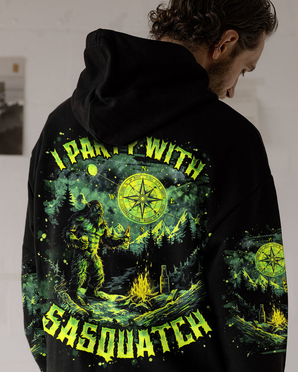 BLISSCORNERS I PARTY WITH SASQUATCH BIGFOOT ALL OVER PRINT