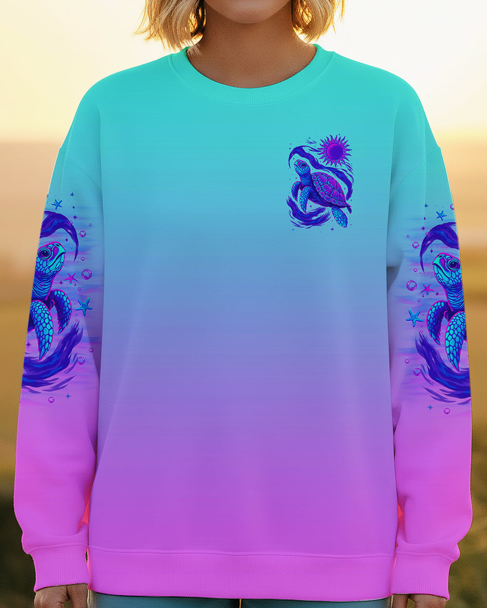 BLISSCORNERS SALTWATER HEALS EVERYTHING TURTLE ALL OVER PRINT