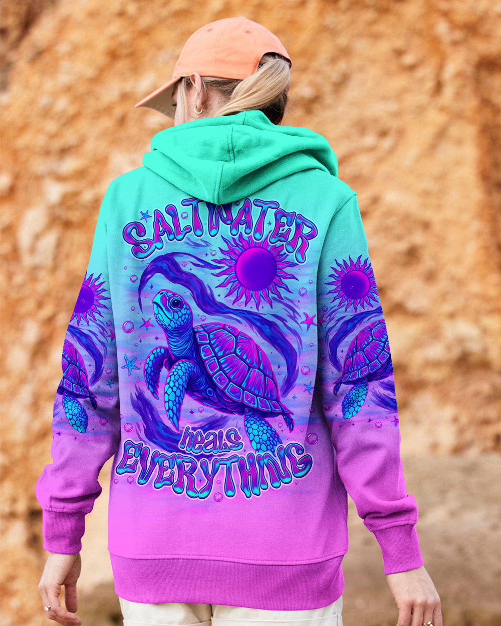 BLISSCORNERS SALTWATER HEALS EVERYTHING TURTLE ALL OVER PRINT