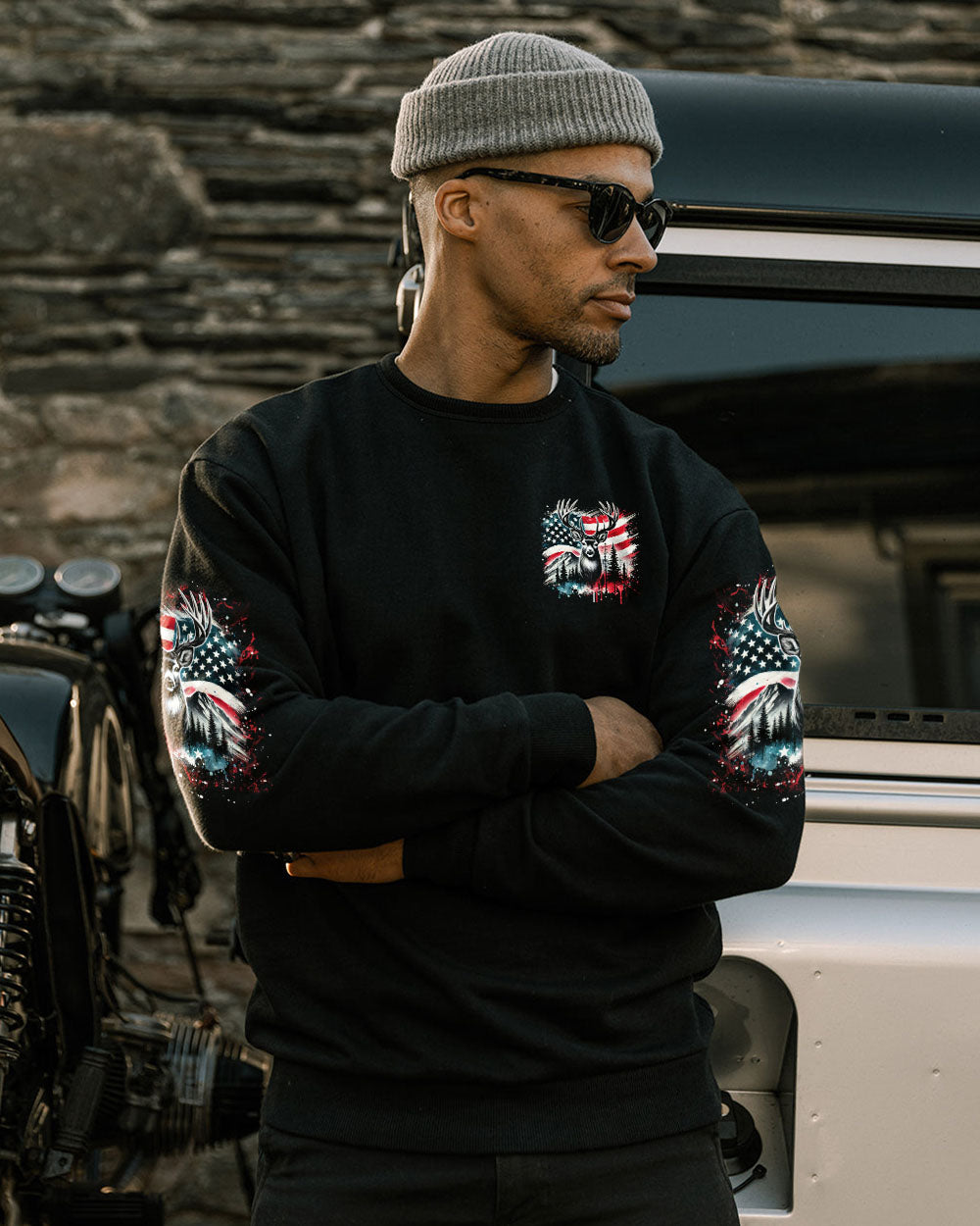 BLISSCORNERS GO HUNTING IN THEIR SEVENTIES DEER ALL OVER PRINT