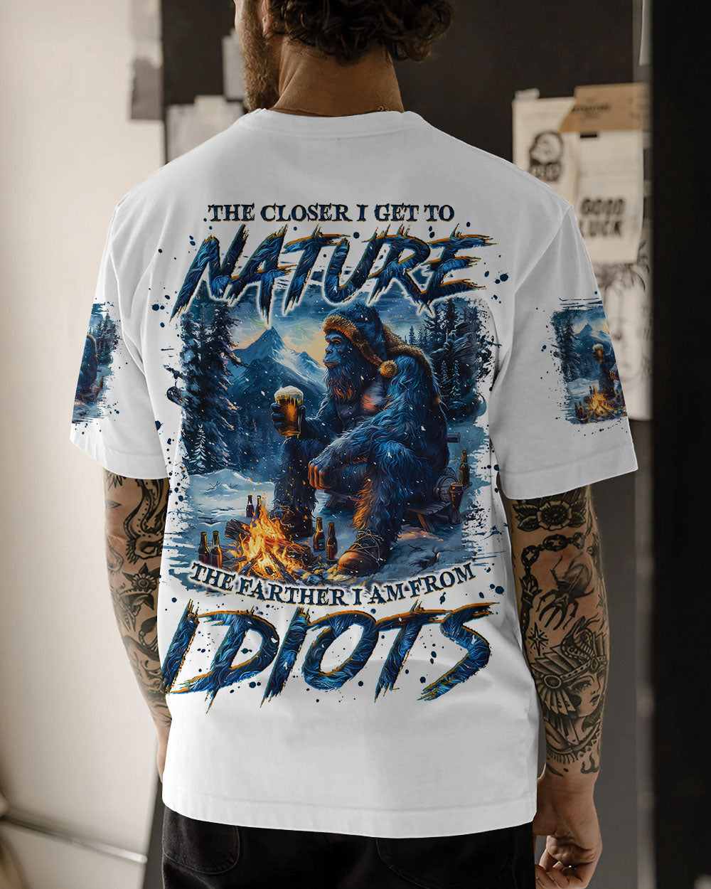 BLISSCORNERS THE CLOSER I GET TO NATURE BIGFOOT ALL OVER PRINT