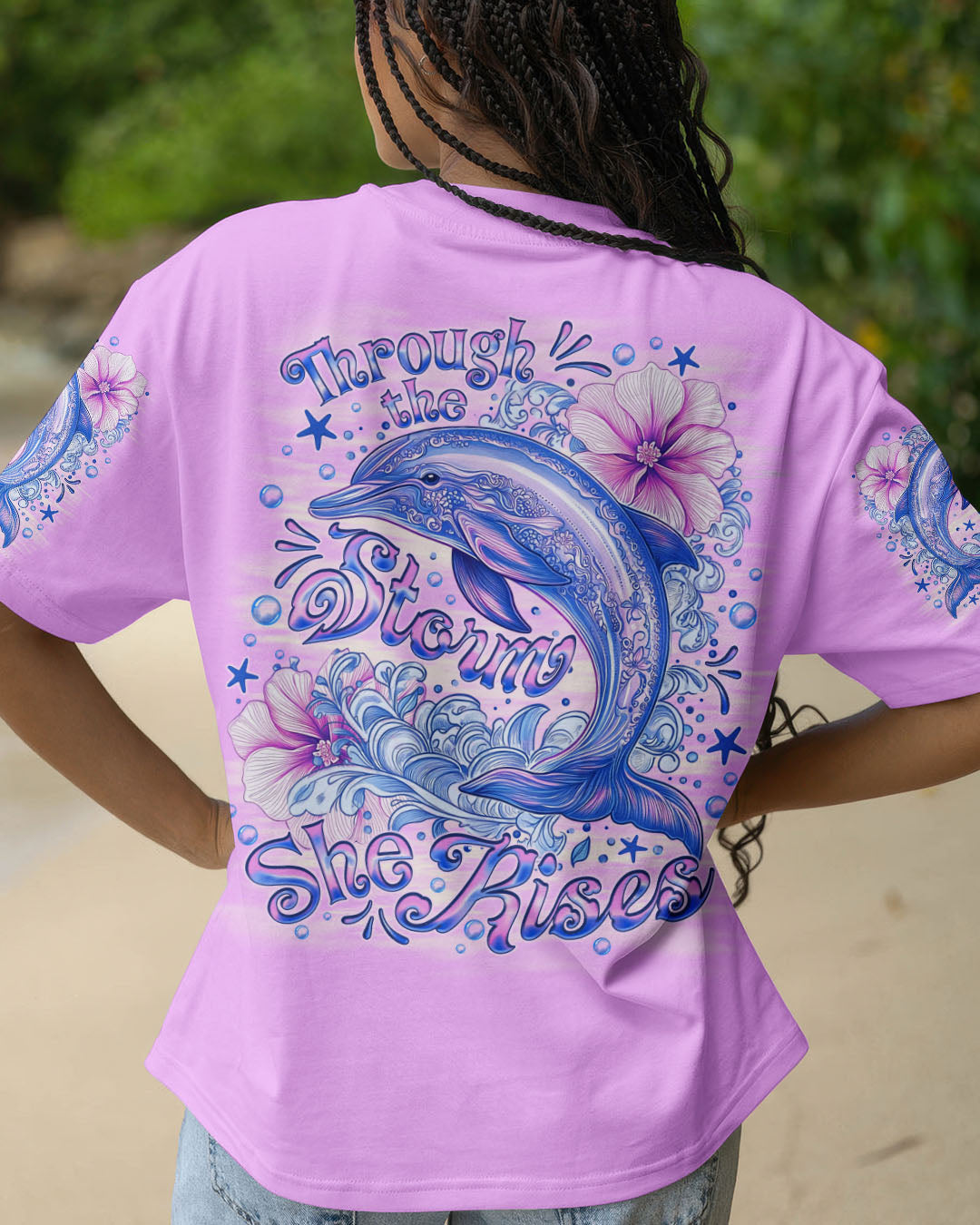 BLISSCORNERS THROUGH THE STORM DOLPHIN ALL OVER PRINT