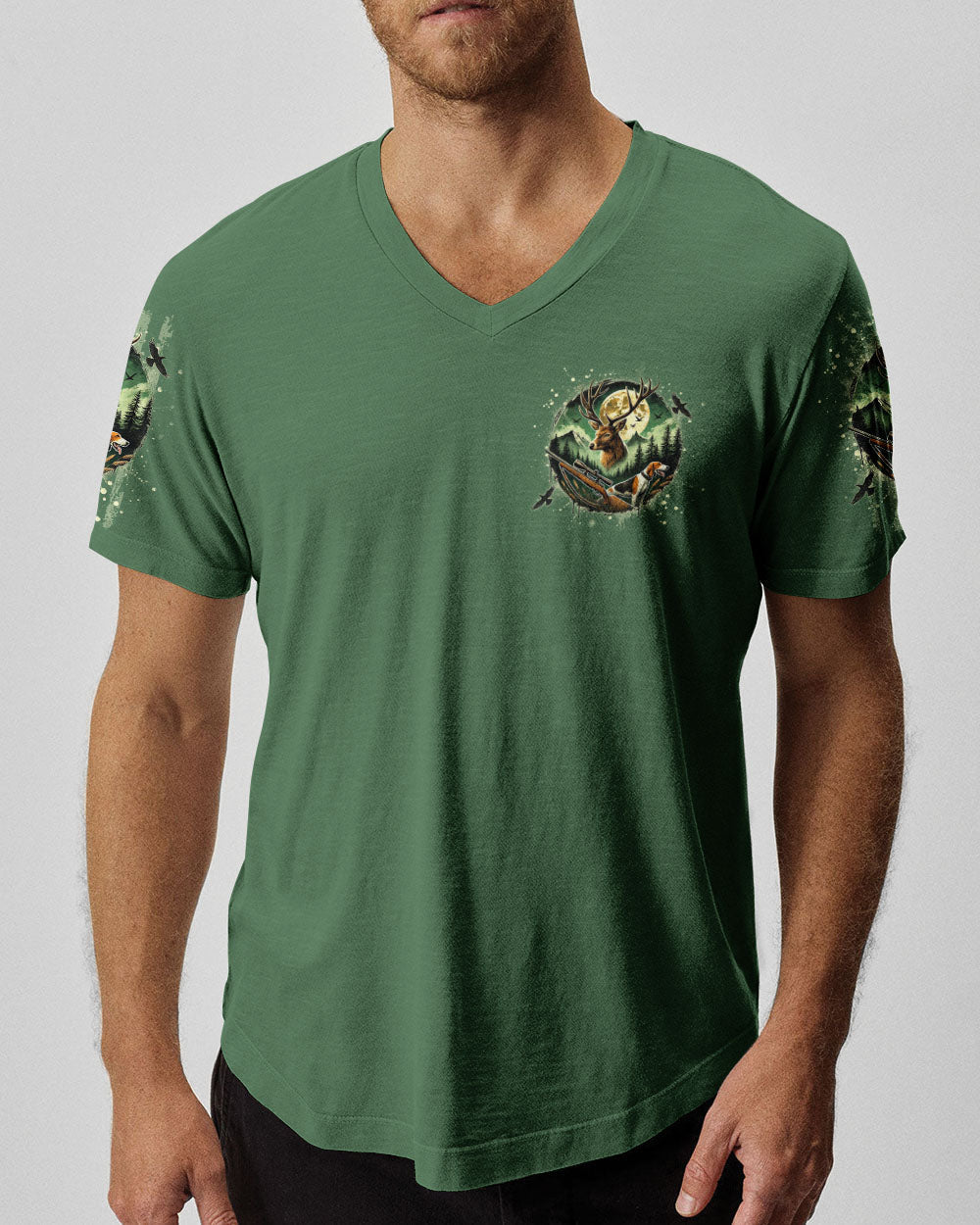 BLISSCORNERS BUCK AROUND AND FIND OUT DEER HUNTING FOXHOUND DOG ALL OVER PRINT