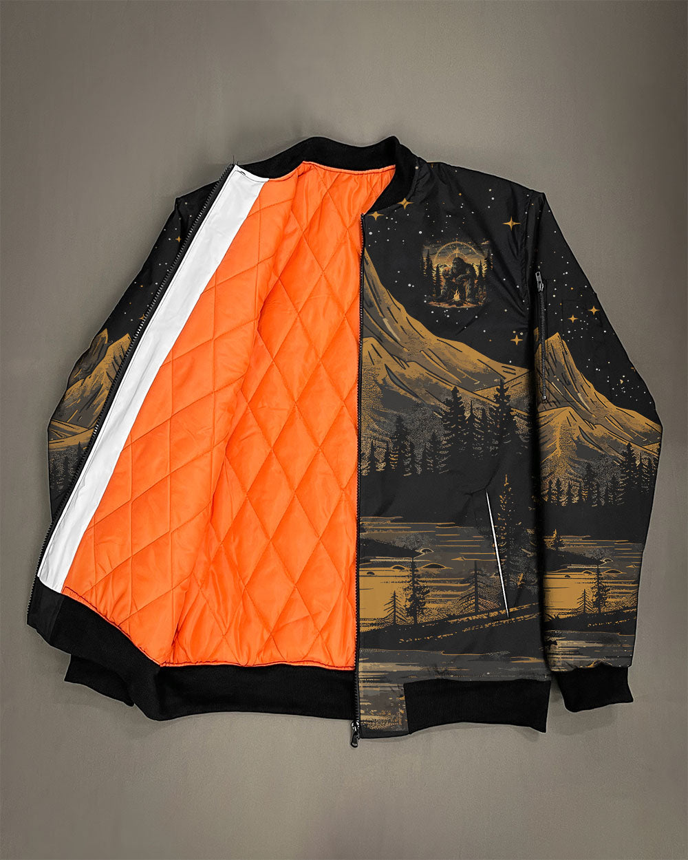 BLISSCORNERS NOT ALL WHO WANDER ARE LOST BIGFOOT COMPASS BOMBER JACKET
