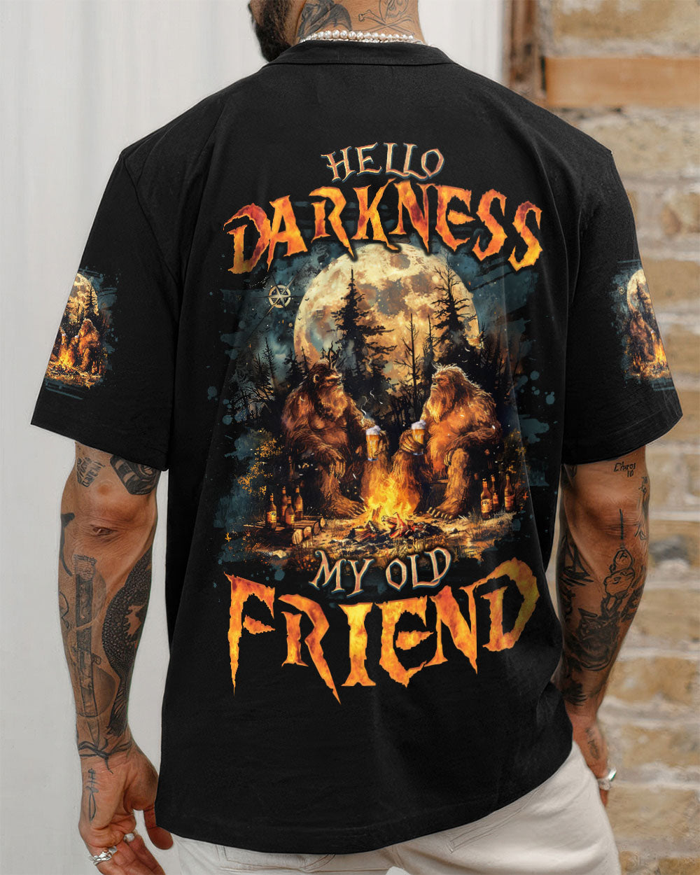BLISSCORNERS HELLO DARKNESS MY OLD FRIEND BIGFOOT ALL OVER PRINT -  TLNO2410251