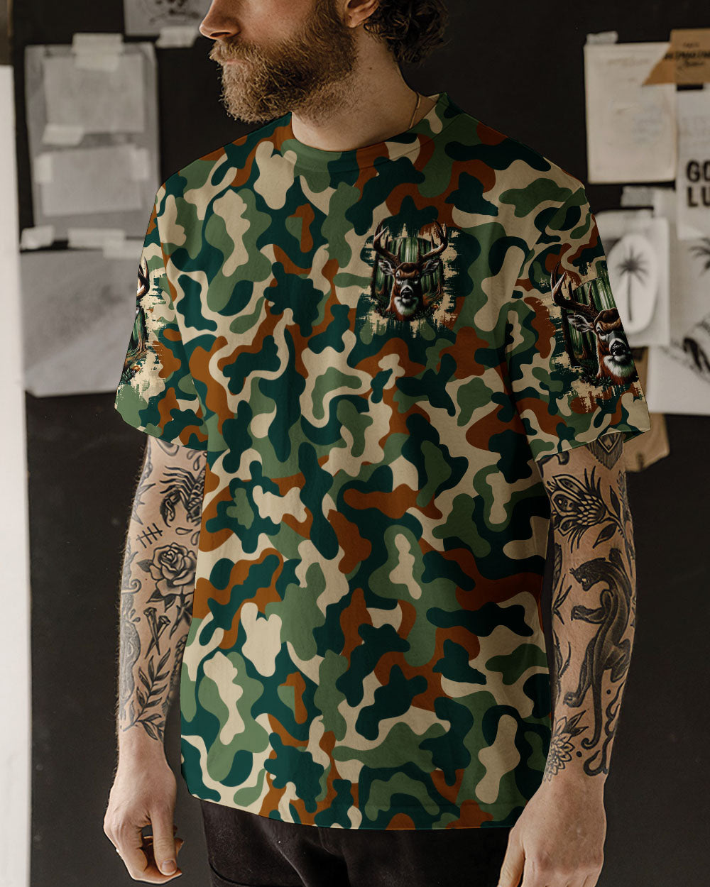 BLISSCORNERS GO HUNTING IN THEIR SEVENTIES DEER ALL OVER PRINT