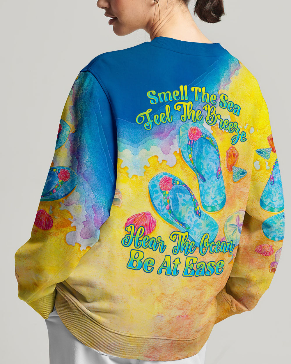 BLISSCORNERS SMELL THE SEA FEEL THE BREEZE FLIP FLOPS ALL OVER PRINT