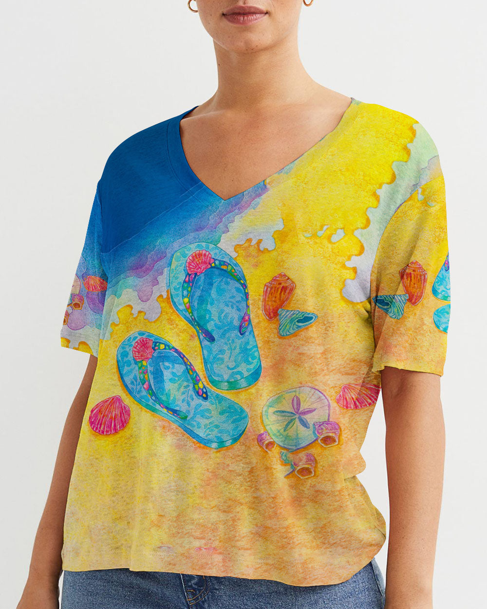 BLISSCORNERS SMELL THE SEA FEEL THE BREEZE FLIP FLOPS ALL OVER PRINT
