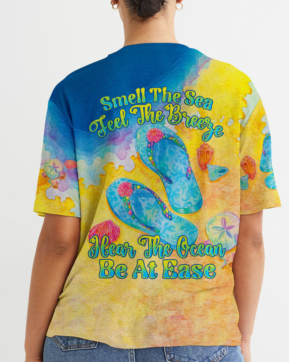 BLISSCORNERS SMELL THE SEA FEEL THE BREEZE FLIP FLOPS ALL OVER PRINT