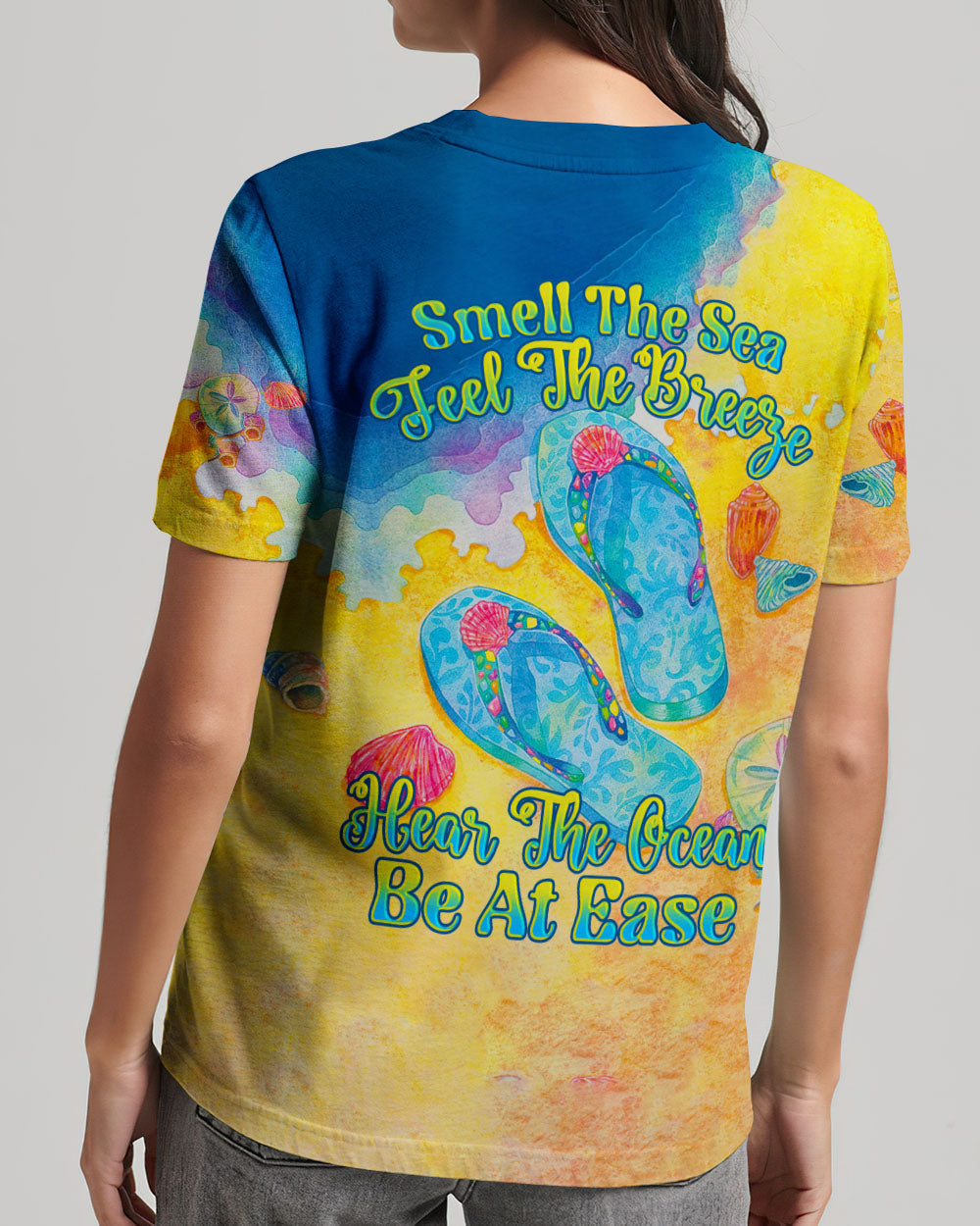 BLISSCORNERS SMELL THE SEA FEEL THE BREEZE FLIP FLOPS ALL OVER PRINT