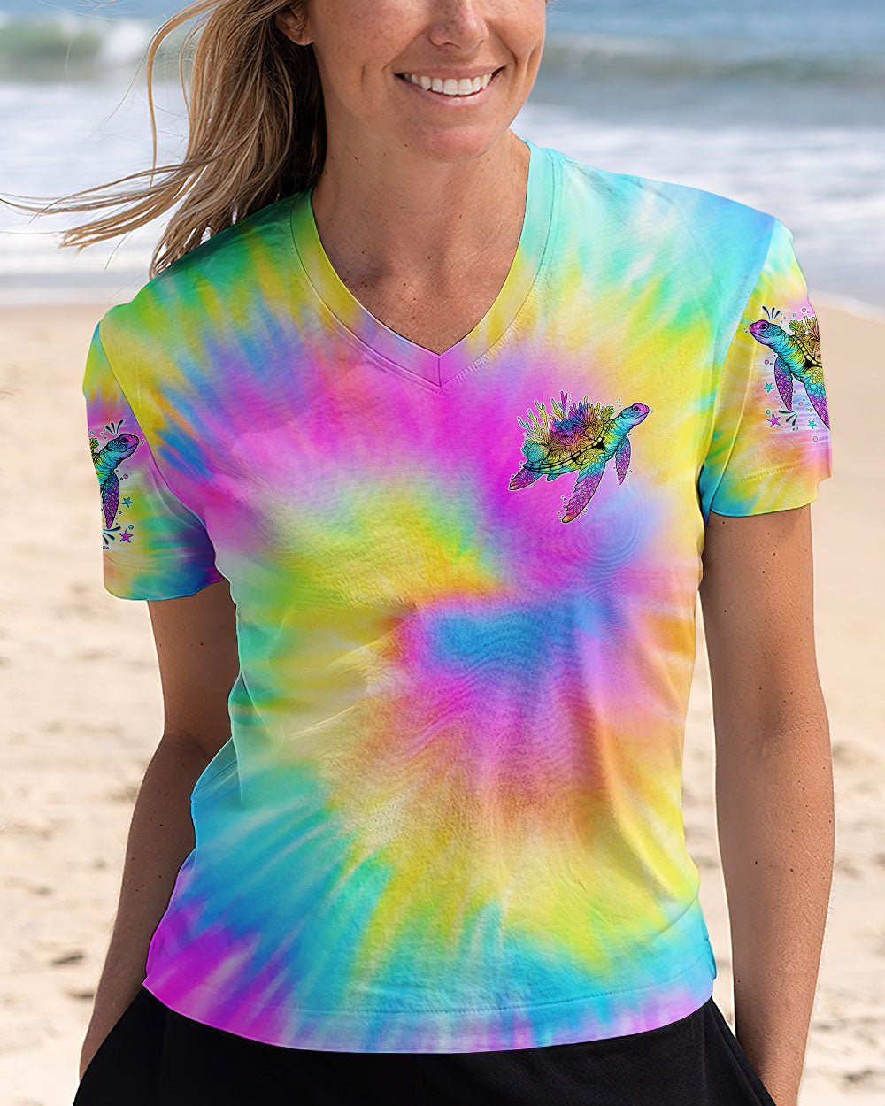 BLISSCORNERS SOME GIRLS ARE JUST BORN TURLTE TIE DYE ALL OVER PRINT