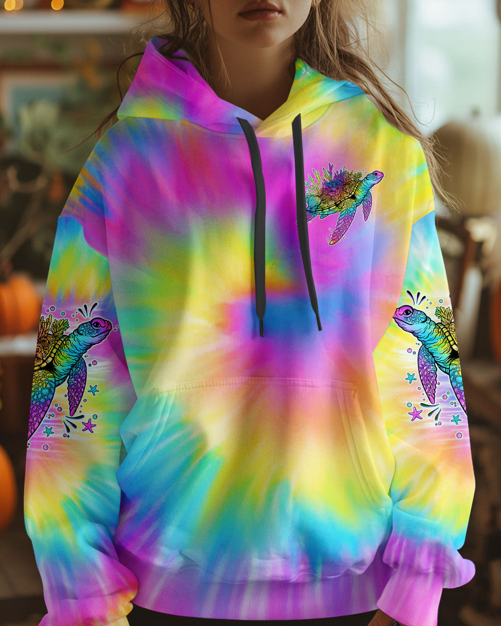 BLISSCORNERS SOME GIRLS ARE JUST BORN TURLTE TIE DYE ALL OVER PRINT