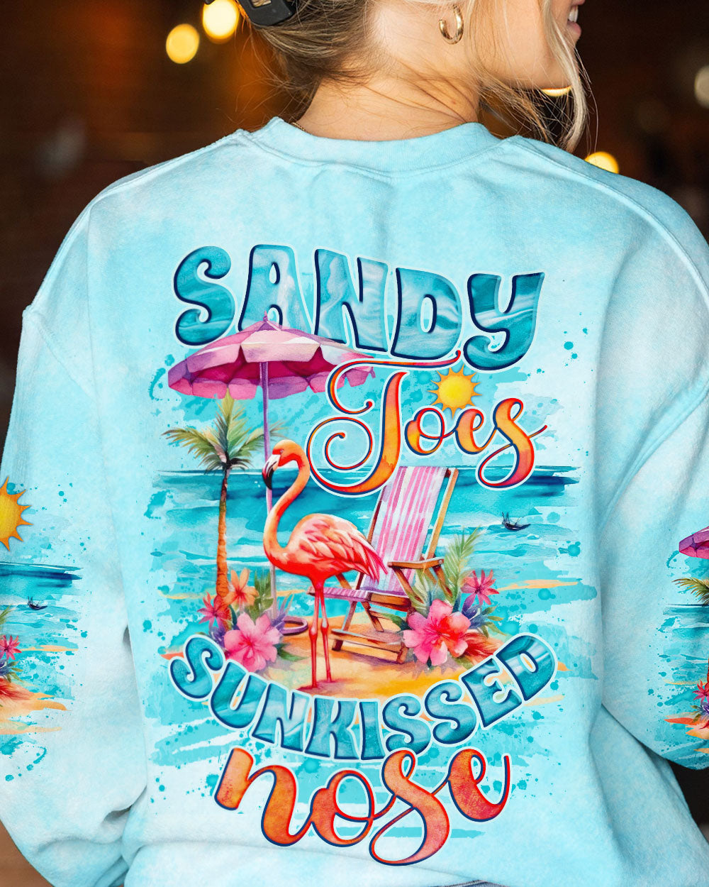 BLISSCORNERS SANDY TOES SUNKISSED NOSE FLAMINGO ALL OVER PRINT
