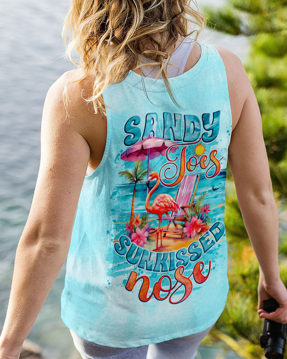 BLISSCORNERS SANDY TOES SUNKISSED NOSE FLAMINGO ALL OVER PRINT
