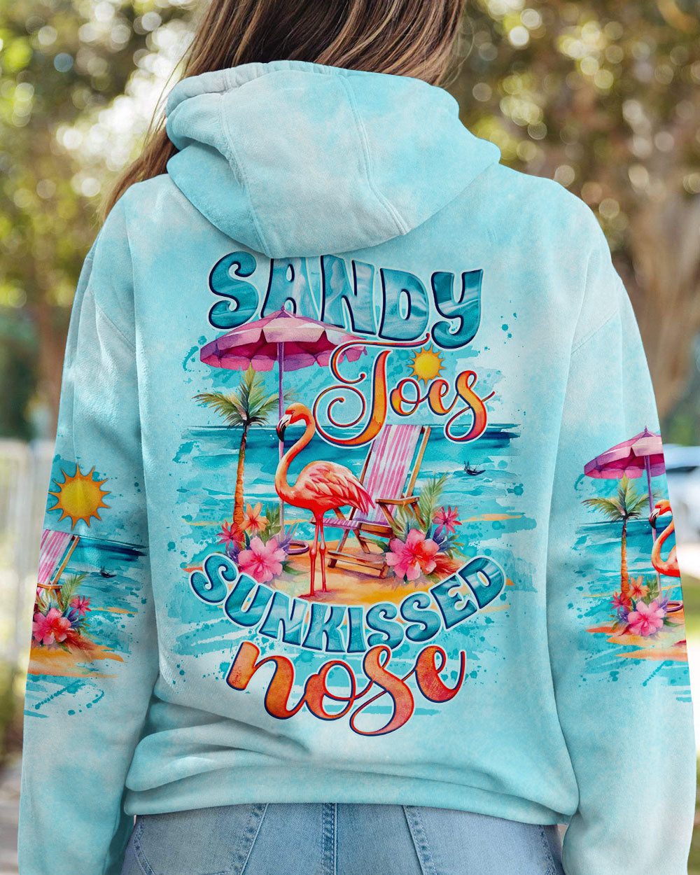 BLISSCORNERS SANDY TOES SUNKISSED NOSE FLAMINGO ALL OVER PRINT