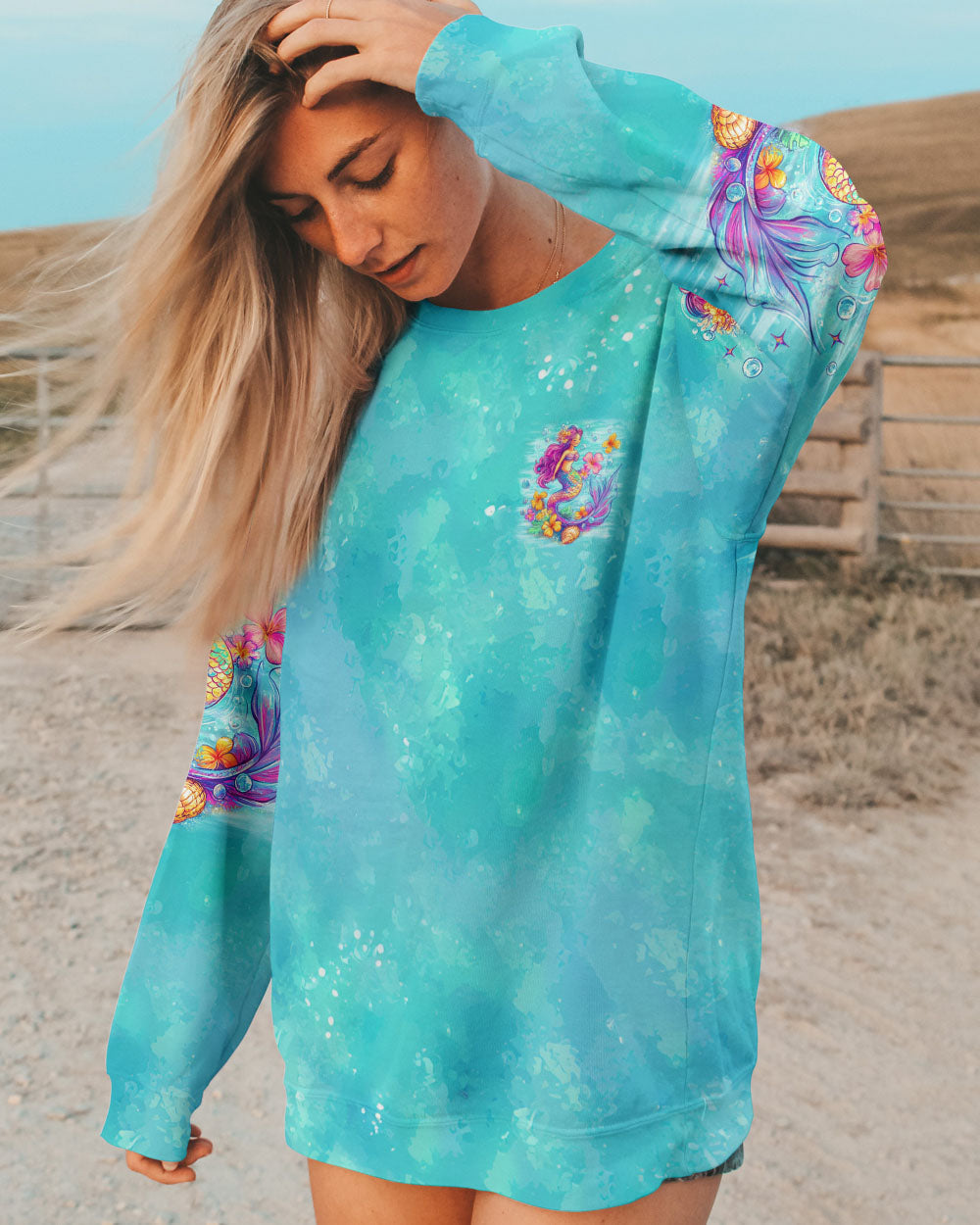 BLISSCORNERS MERMAID AT HEART HUMAN BY FORCE ALL OVER PRINT