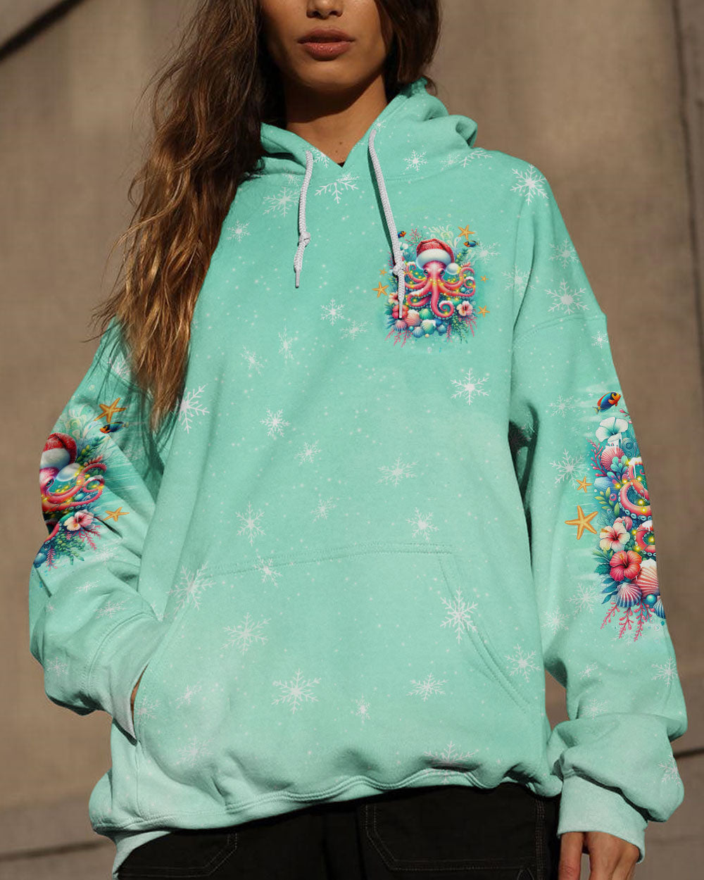BLISSCORNERS SALTWATER HEALS EVERYTHING OCTOPUS CHRISTMAS ALL OVER PRINT