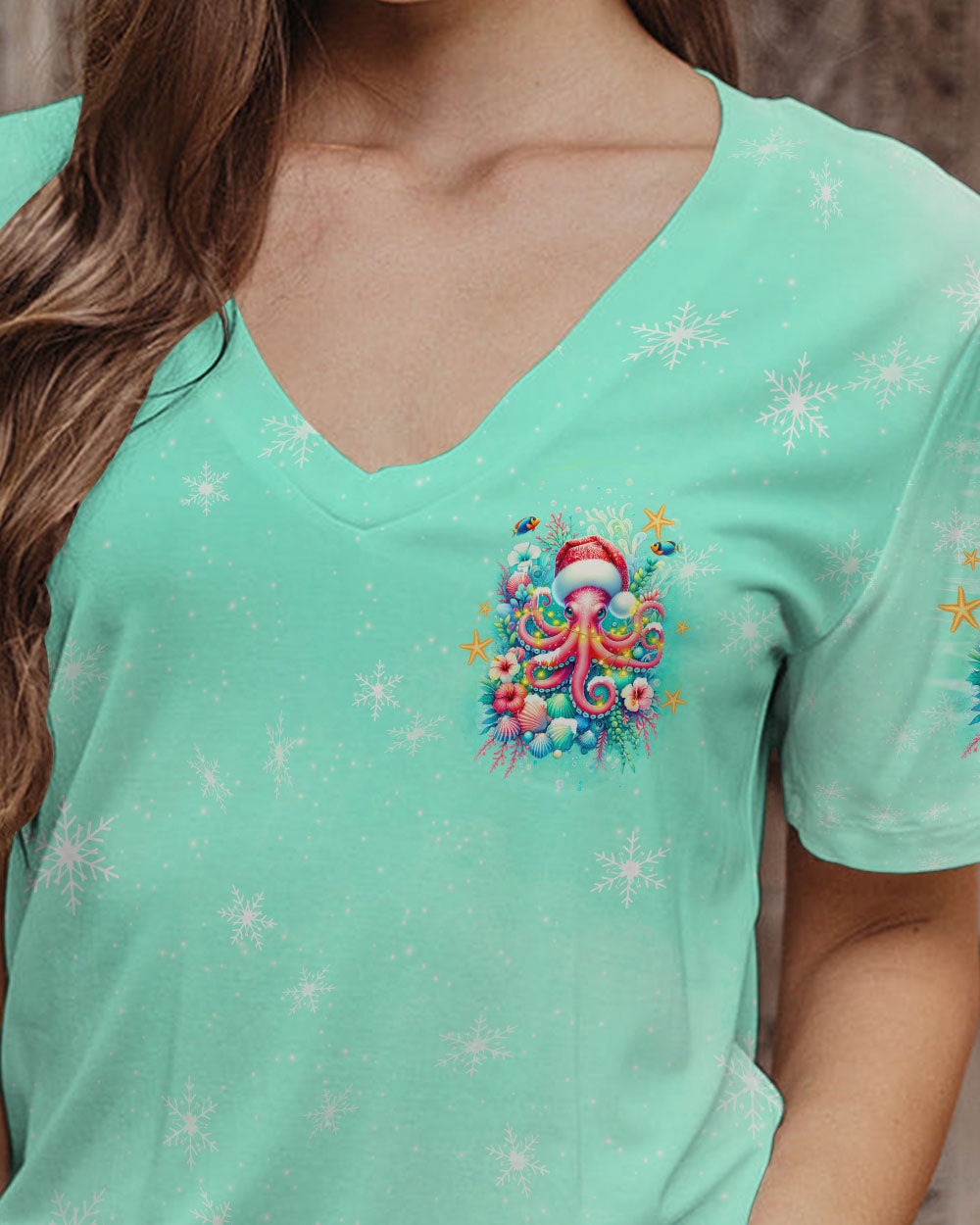 BLISSCORNERS SALTWATER HEALS EVERYTHING OCTOPUS CHRISTMAS ALL OVER PRINT