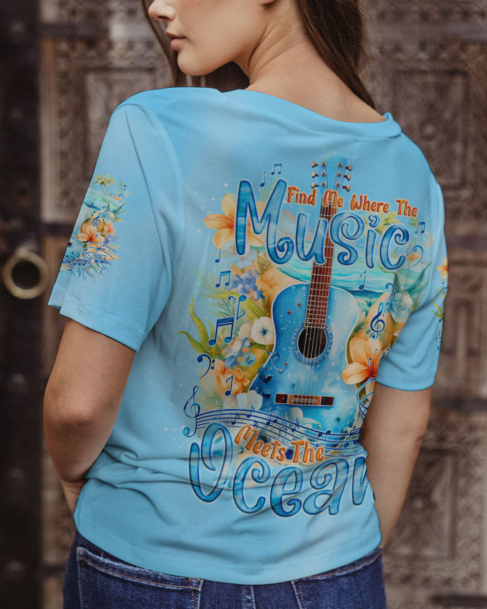 BLISSCORNERS FIND ME WHERE THE MUSIC MEETS THE OCEAN ALL OVER PRINT