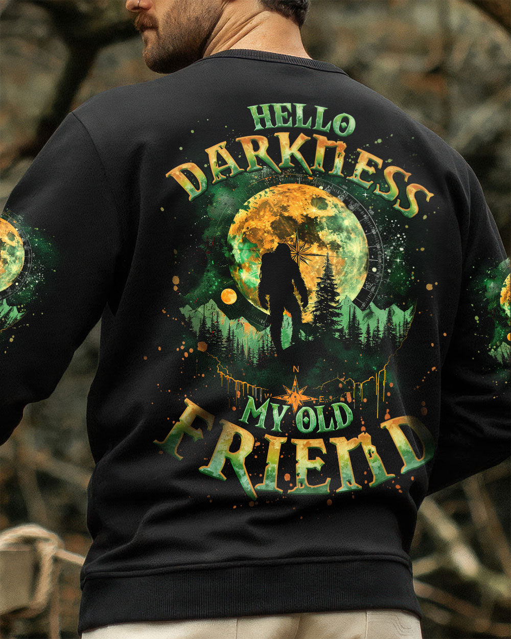 BLISSCORNERS HELLO DARKNESS MY OLD FRIEND BIGFOOT ALL OVER PRINT -  TLNO2910252