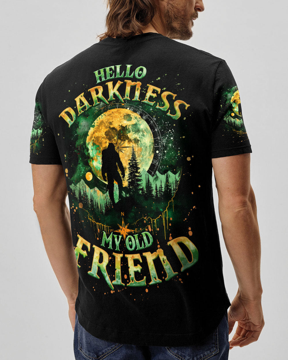 BLISSCORNERS HELLO DARKNESS MY OLD FRIEND BIGFOOT ALL OVER PRINT -  TLNO2910252