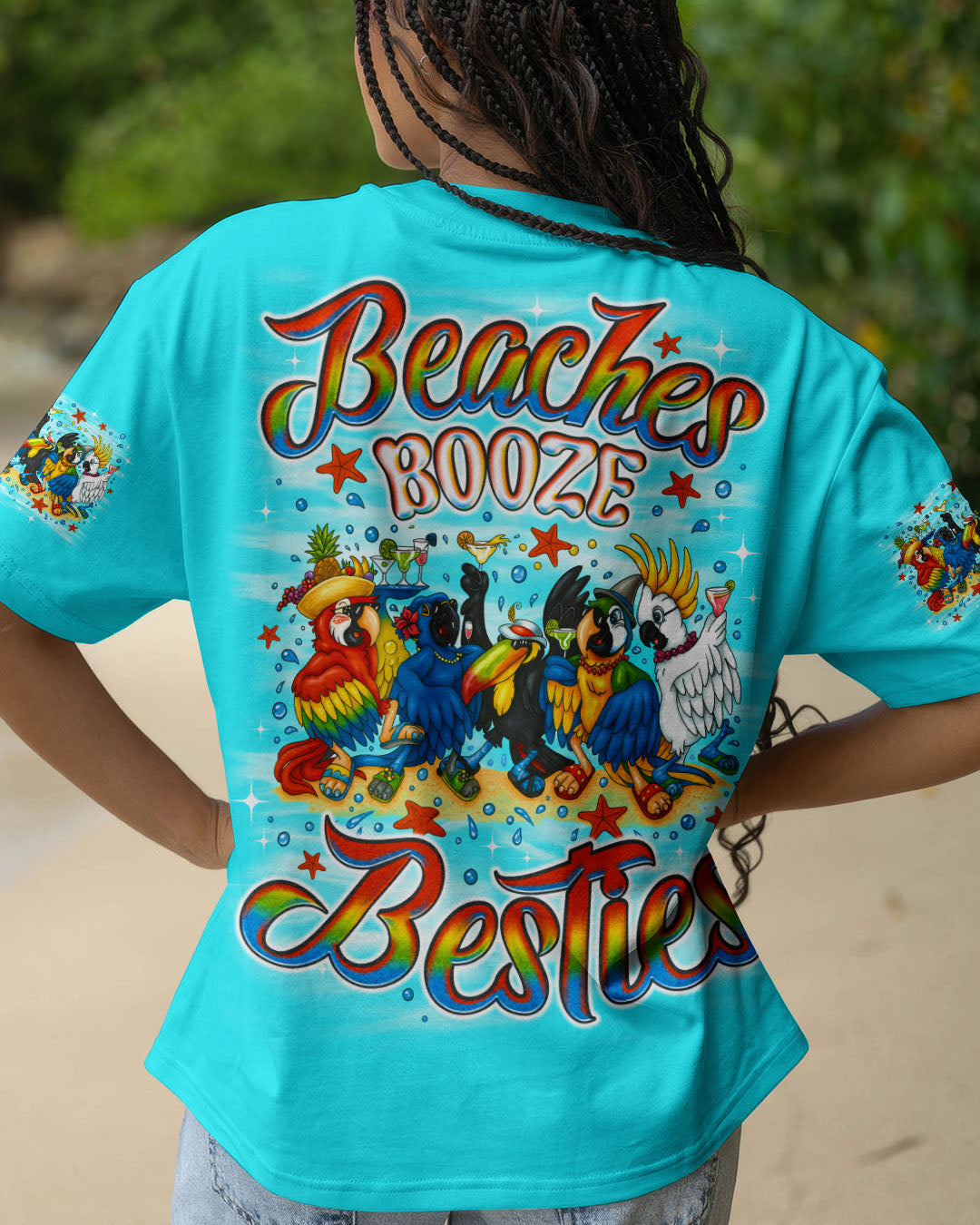 BLISSCORNERS BEACHES BOOZE BESTIES PARROT ALL OVER PRINT
