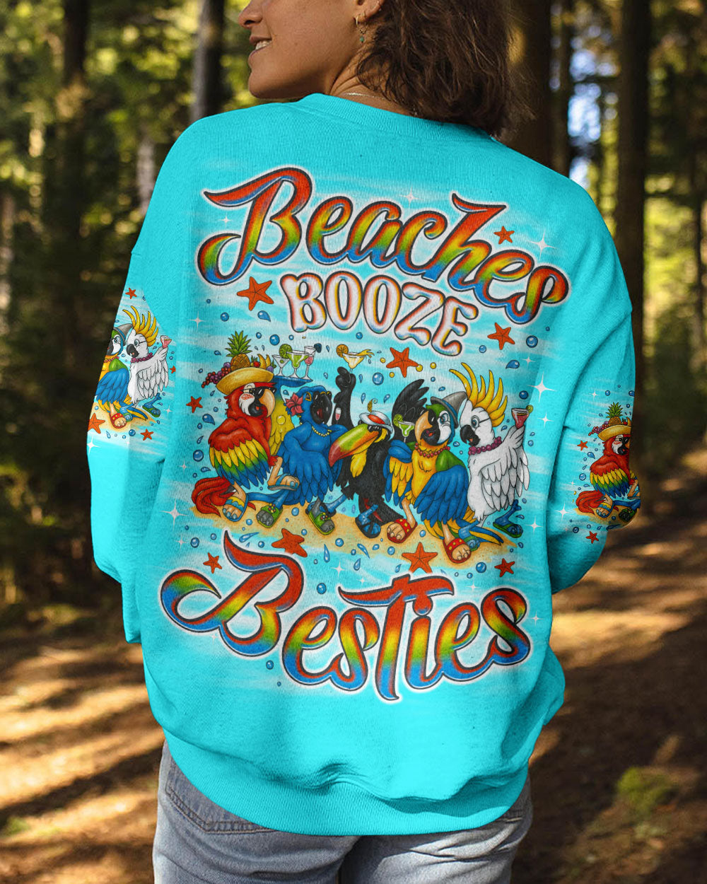BLISSCORNERS BEACHES BOOZE BESTIES PARROT ALL OVER PRINT
