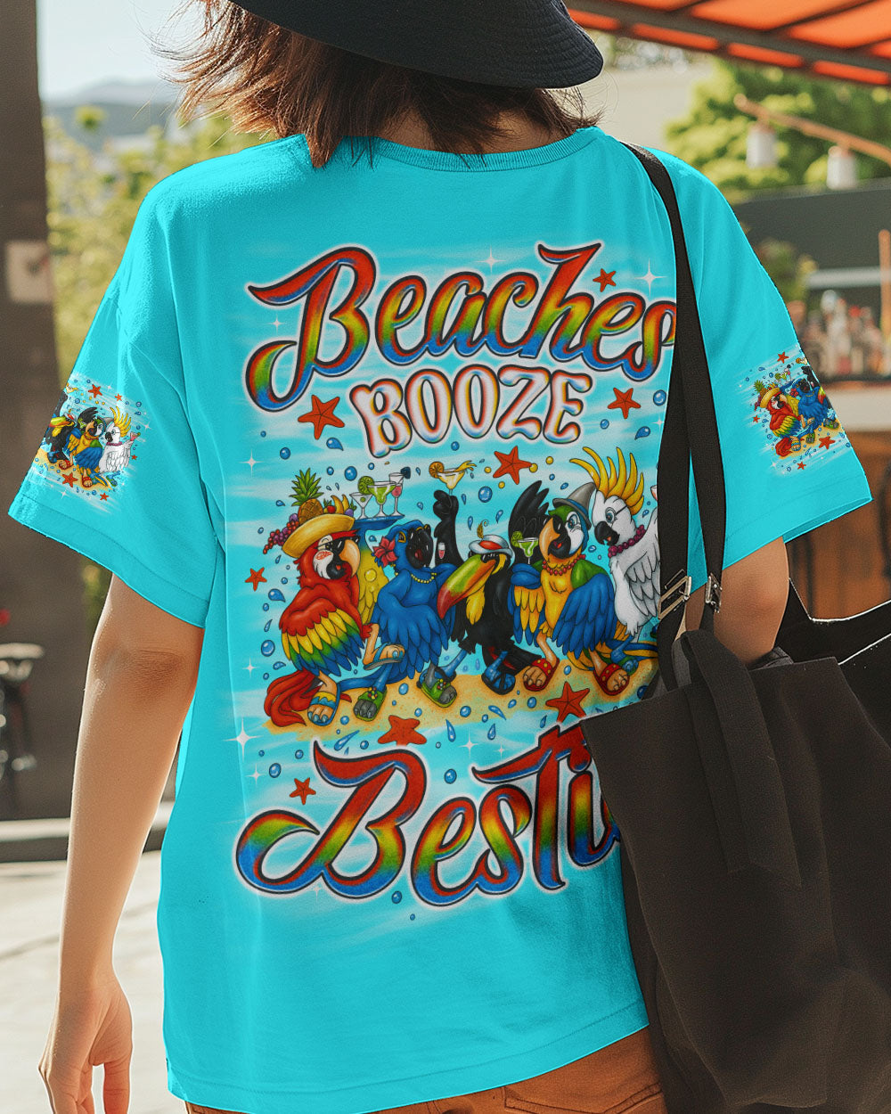 BLISSCORNERS BEACHES BOOZE BESTIES PARROT ALL OVER PRINT