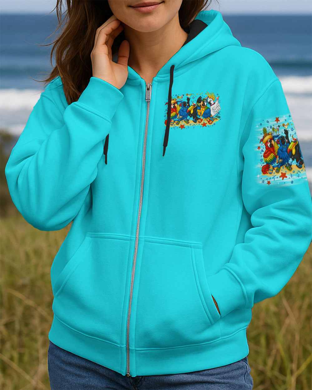 BLISSCORNERS BEACHES BOOZE BESTIES PARROT ALL OVER PRINT