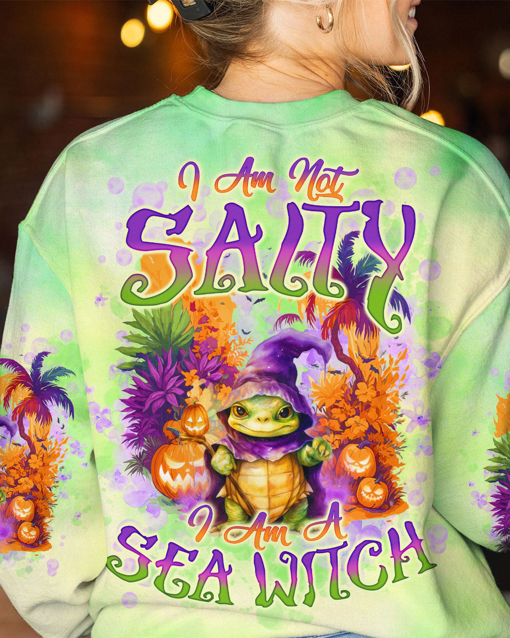 BLISSCORNERS I AM A SEA WITCH TURTLE HALLOWEEN ALL OVER PRINT