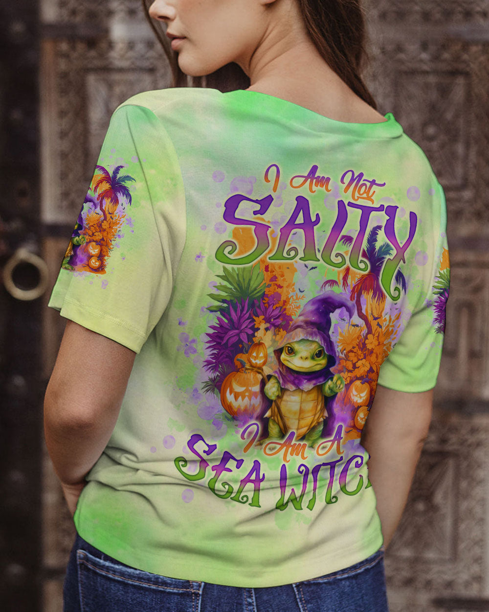 BLISSCORNERS I AM A SEA WITCH TURTLE HALLOWEEN ALL OVER PRINT