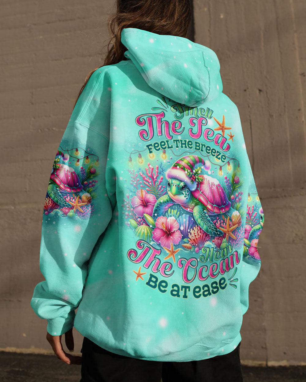 BLISSCORNERS SMELL THE SEA FEEL THE BREEZE TURTLE CHRISTMAS ALL OVER PRINT