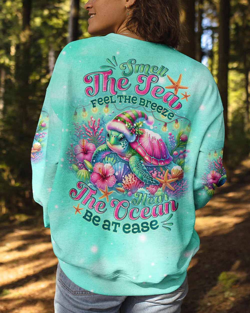BLISSCORNERS SMELL THE SEA FEEL THE BREEZE TURTLE CHRISTMAS ALL OVER PRINT