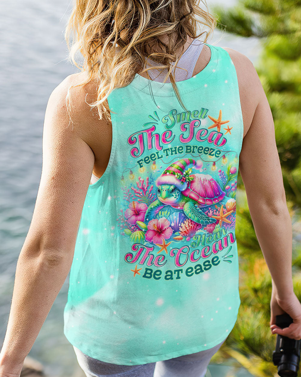 BLISSCORNERS SMELL THE SEA FEEL THE BREEZE TURTLE CHRISTMAS ALL OVER PRINT