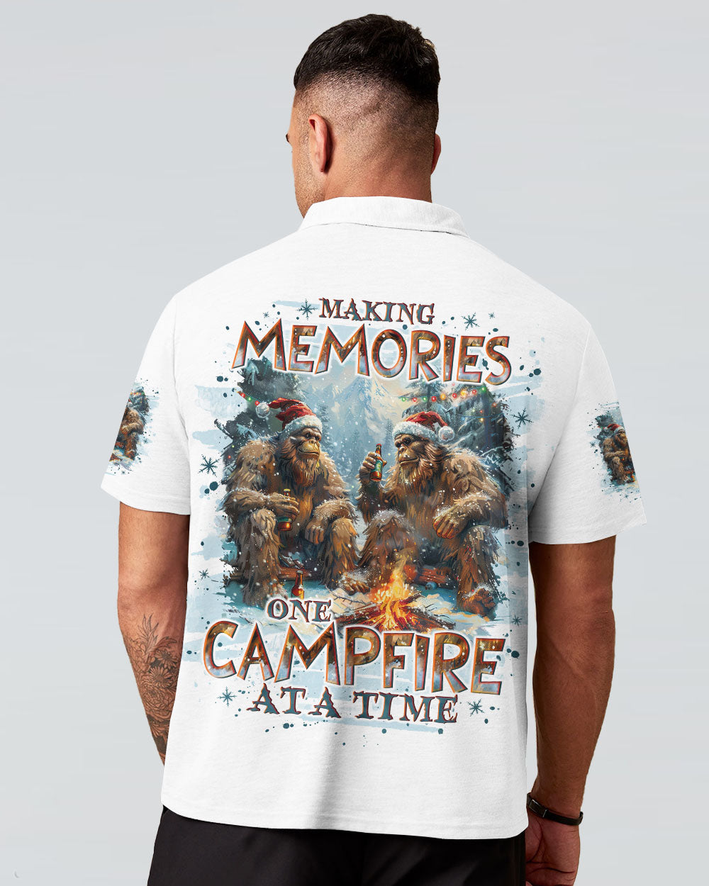 BLISSCORNERS MAKING MEMORIES ONE CAMPFIRE AT A TIME BIGFOOT CHRISTMAS ALL OVER PRINT