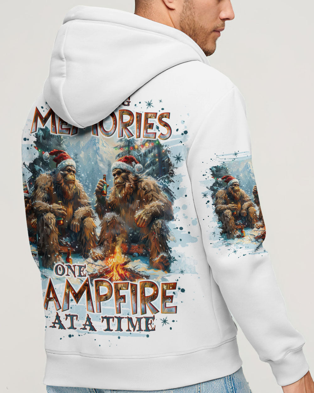 BLISSCORNERS MAKING MEMORIES ONE CAMPFIRE AT A TIME BIGFOOT CHRISTMAS ALL OVER PRINT