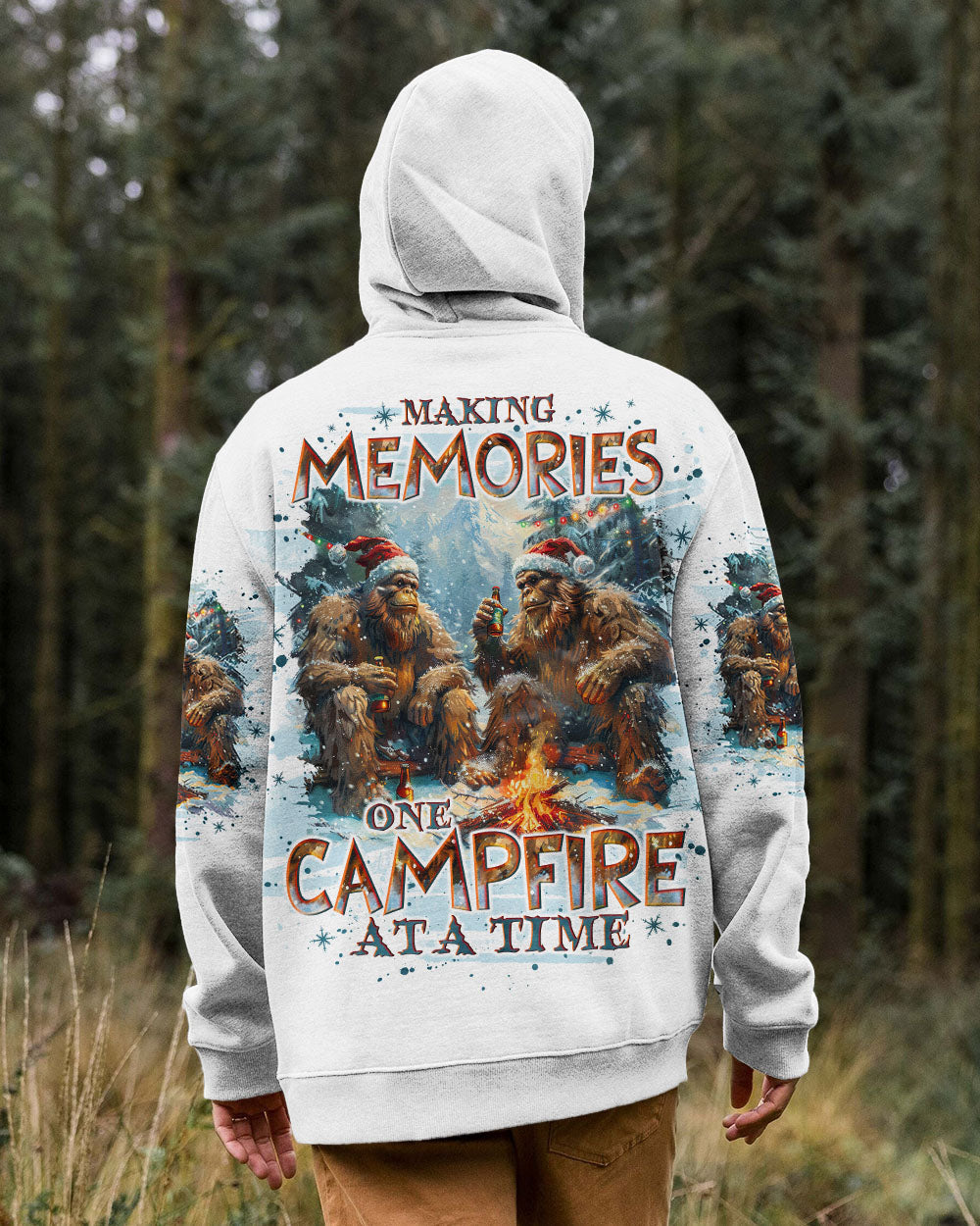 BLISSCORNERS MAKING MEMORIES ONE CAMPFIRE AT A TIME BIGFOOT CHRISTMAS ALL OVER PRINT