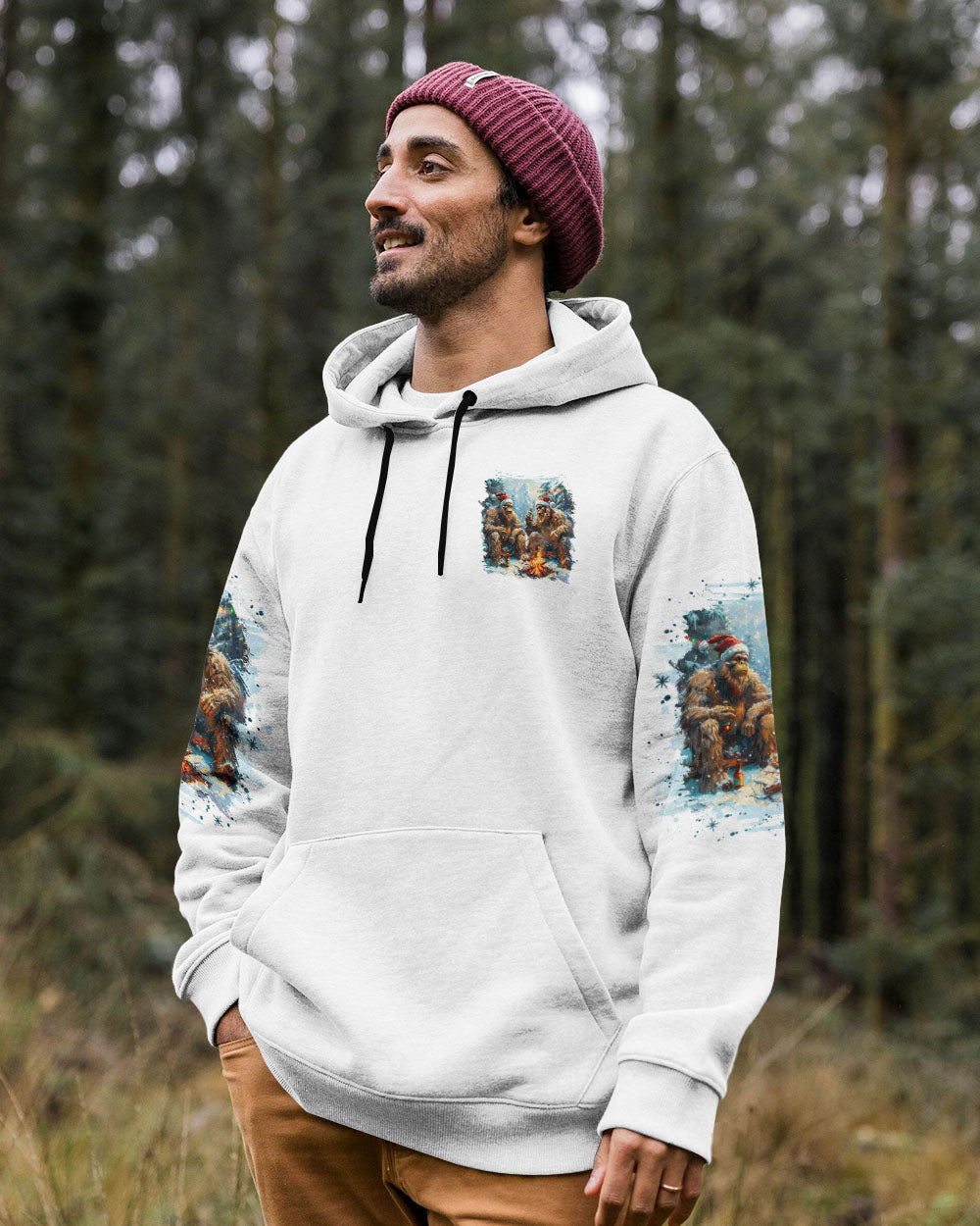 BLISSCORNERS MAKING MEMORIES ONE CAMPFIRE AT A TIME BIGFOOT CHRISTMAS ALL OVER PRINT